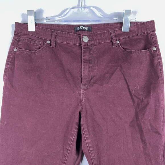 Buffalo David Bitton Hope Skinny Jeans Womens Size 12/32 Mid Rise Stretch Maroon - Picture 5 of 15